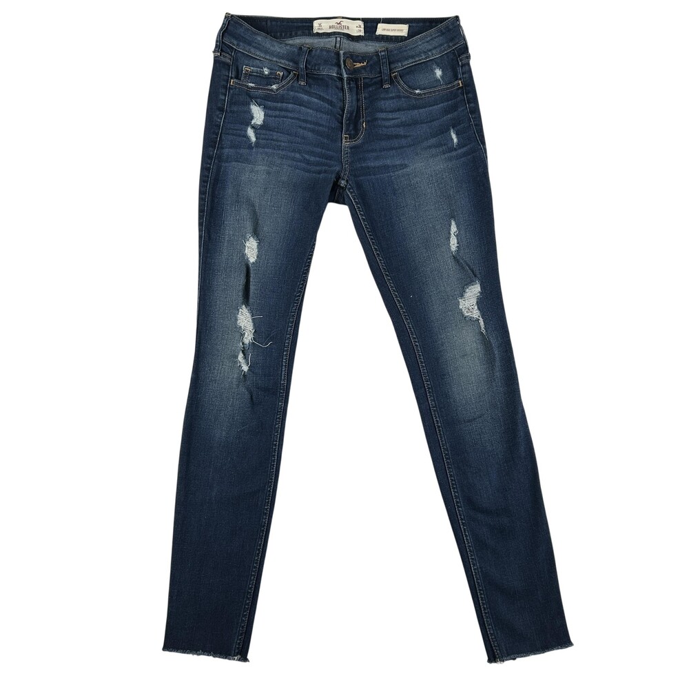 Hollister Jeans Womens 26x28 Short Low Rise Super Skinny Distressed Denim Y2K